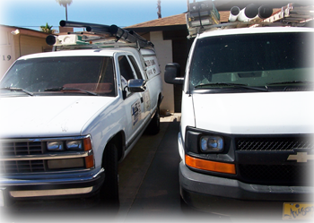 Some of the McQueen Plumbing Fleet